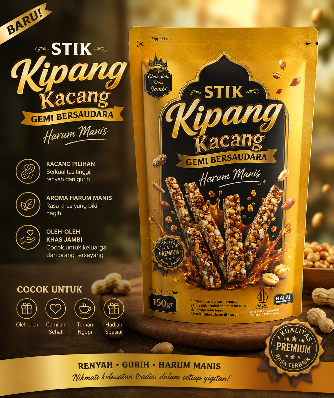 Stick Kipang Kacang 150gr